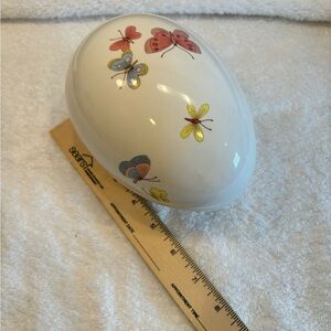 Fitz and Floyd porcelain egg with butterflies